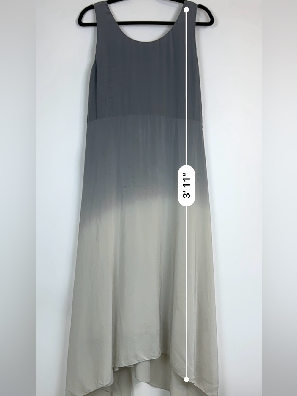 Eileen Fisher Sleeveless Grey Ombré Midi Dress - Picture 13 of 15